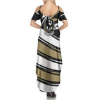 Collingwood Magpies Australian Football Summer Maxi Dress Iconic Bird Mascot With Indigenous Pattern Art