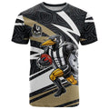 Collingwood Magpies Australian Football T Shirt Iconic Bird Mascot With Indigenous Pattern Art