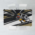 Collingwood Magpies Australian Football Tablecloth Iconic Bird Mascot With Indigenous Pattern Art