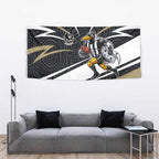 Collingwood Magpies Australian Football Tapestry Iconic Bird Mascot With Indigenous Pattern Art