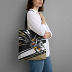 Collingwood Magpies Australian Football Tote Bag Iconic Bird Mascot With Indigenous Pattern Art