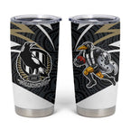 Collingwood Magpies Australian Football Tumbler Cup Iconic Bird Mascot With Indigenous Pattern Art