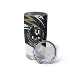 Collingwood Magpies Australian Football Tumbler Cup Iconic Bird Mascot With Indigenous Pattern Art