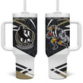 Collingwood Magpies Australian Football Tumbler With Handle Iconic Bird Mascot With Indigenous Pattern Art
