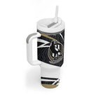 Collingwood Magpies Australian Football Tumbler With Handle Iconic Bird Mascot With Indigenous Pattern Art