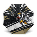 Collingwood Magpies Australian Football Umbrella Iconic Bird Mascot With Indigenous Pattern Art