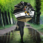 Collingwood Magpies Australian Football Umbrella Iconic Bird Mascot With Indigenous Pattern Art