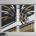 Collingwood Magpies Australian Football Window Curtain Iconic Bird Mascot With Indigenous Pattern Art