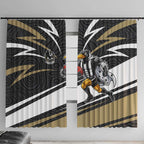 Collingwood Magpies Australian Football Window Curtain Iconic Bird Mascot With Indigenous Pattern Art
