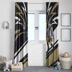 Collingwood Magpies Australian Football Window Curtain Iconic Bird Mascot With Indigenous Pattern Art