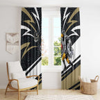Collingwood Magpies Australian Football Window Curtain Iconic Bird Mascot With Indigenous Pattern Art