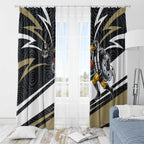 Collingwood Magpies Australian Football Window Curtain Iconic Bird Mascot With Indigenous Pattern Art