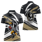 Collingwood Magpies Australian Football Women Polo Shirt Iconic Bird Mascot With Indigenous Pattern Art
