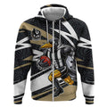 Collingwood Magpies Australian Football Zip Hoodie Iconic Bird Mascot With Indigenous Pattern Art