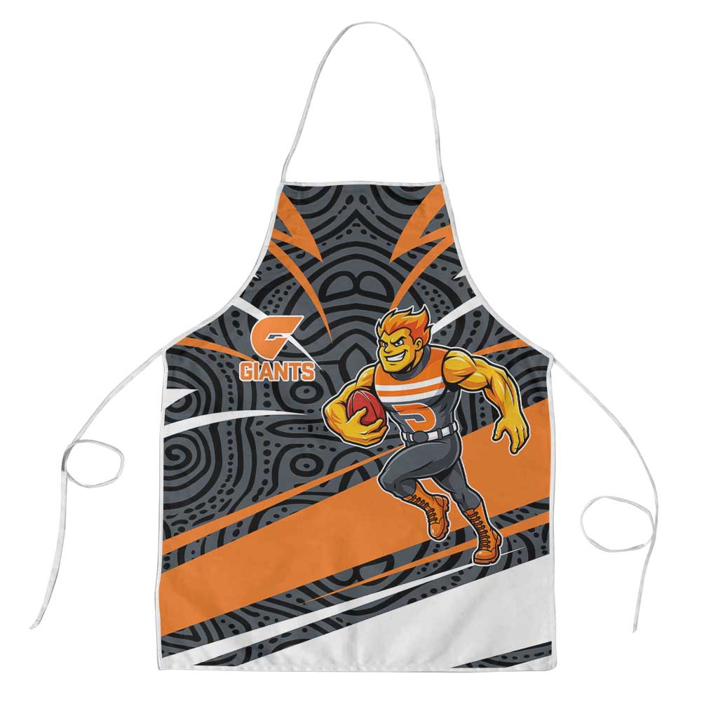 Greater Western Sydney Giants Australian Football Apron Athletic Hero Mascot With Indigenous Pattern Art