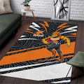 Greater Western Sydney Giants Australian Football Area Rug Athletic Hero Mascot With Indigenous Pattern Art