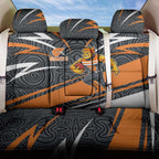 Greater Western Sydney Giants Australian Football Back Car Seat Cover Athletic Hero Mascot With Indigenous Pattern Art