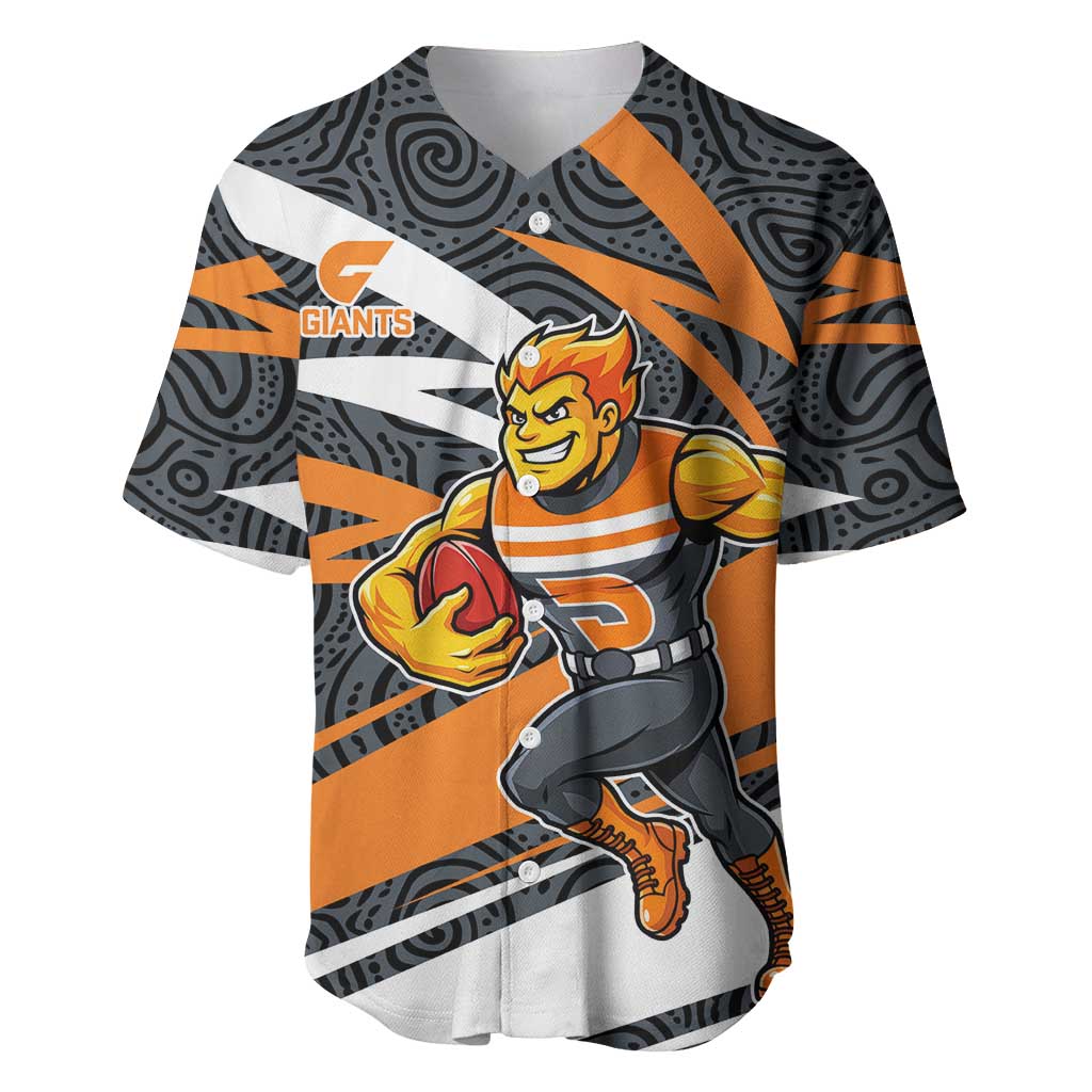 Greater Western Sydney Giants Australian Football Baseball Jersey Athletic Hero Mascot With Indigenous Pattern Art