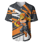 Greater Western Sydney Giants Australian Football Baseball Jersey Athletic Hero Mascot With Indigenous Pattern Art