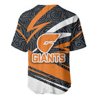 Greater Western Sydney Giants Australian Football Baseball Jersey Athletic Hero Mascot With Indigenous Pattern Art