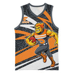 Greater Western Sydney Giants Australian Football Basketball Jersey Athletic Hero Mascot With Indigenous Pattern Art