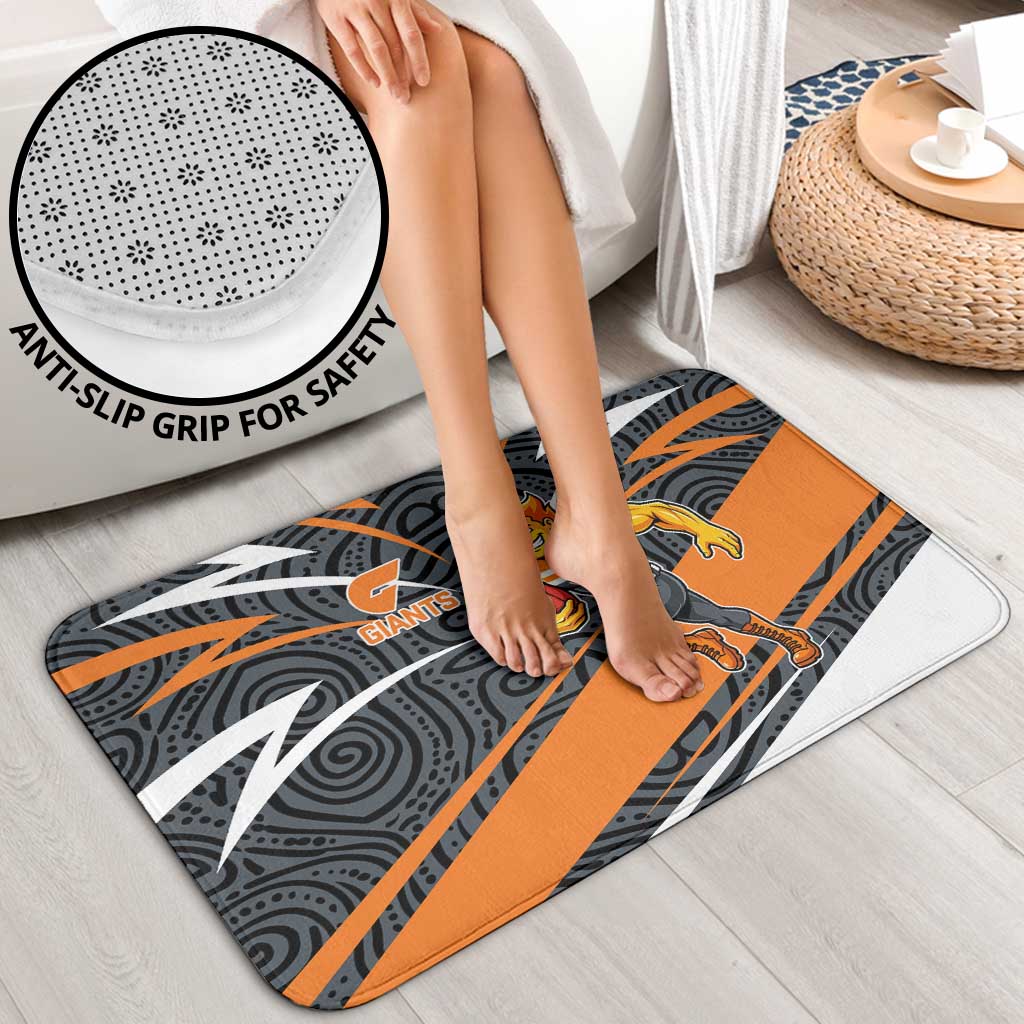 Greater Western Sydney Giants Australian Football Bathroom Set Athletic Hero Mascot With Indigenous Pattern Art