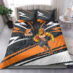 Greater Western Sydney Giants Australian Football Bedding Set Athletic Hero Mascot With Indigenous Pattern Art