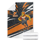 Greater Western Sydney Giants Australian Football Blanket Athletic Hero Mascot With Indigenous Pattern Art