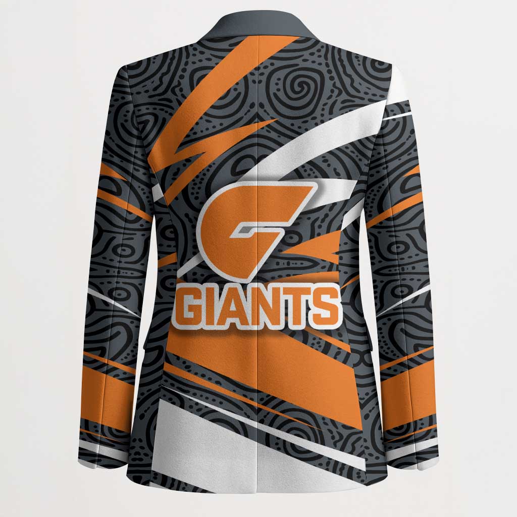 Greater Western Sydney Giants Australian Football Blazer Athletic Hero Mascot With Indigenous Pattern Art