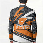 Greater Western Sydney Giants Australian Football Blazer Athletic Hero Mascot With Indigenous Pattern Art
