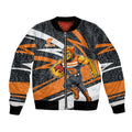 Greater Western Sydney Giants Australian Football Bomber Jacket Athletic Hero Mascot With Indigenous Pattern Art