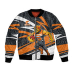 Greater Western Sydney Giants Australian Football Bomber Jacket Athletic Hero Mascot With Indigenous Pattern Art