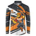 Greater Western Sydney Giants Australian Football Button Sweatshirt Athletic Hero Mascot With Indigenous Pattern Art