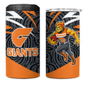 Greater Western Sydney Giants Australian Football 4 in 1 Can Cooler Tumbler Athletic Hero Mascot With Indigenous Pattern Art