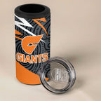 Greater Western Sydney Giants Australian Football 4 in 1 Can Cooler Tumbler Athletic Hero Mascot With Indigenous Pattern Art