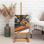 Greater Western Sydney Giants Australian Football Canvas Wall Art Athletic Hero Mascot With Indigenous Pattern Art