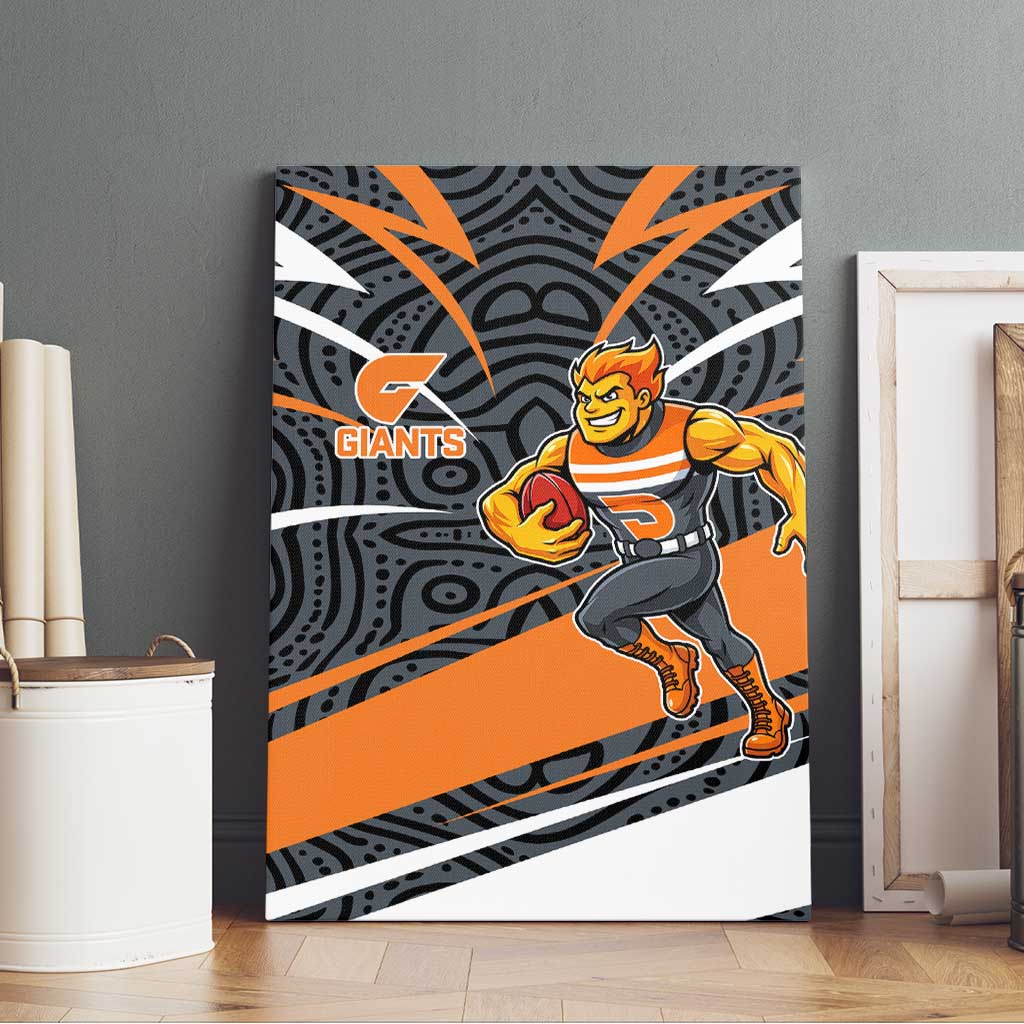 Greater Western Sydney Giants Australian Football Canvas Wall Art Athletic Hero Mascot With Indigenous Pattern Art