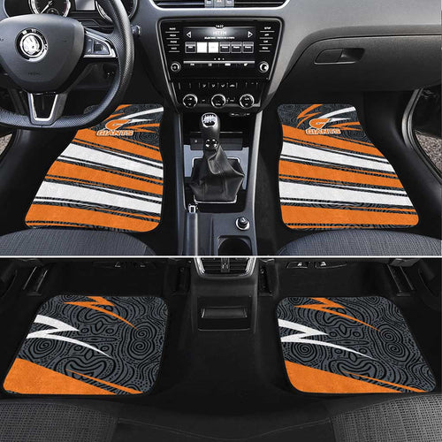 Greater Western Sydney Giants Australian Football Car Mats Athletic Hero Mascot With Indigenous Pattern Art