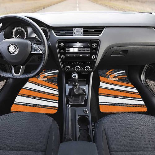 Greater Western Sydney Giants Australian Football Car Mats Athletic Hero Mascot With Indigenous Pattern Art