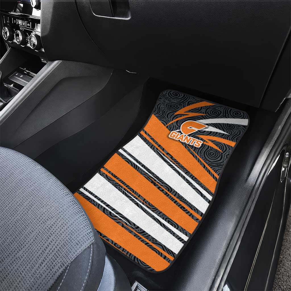 Greater Western Sydney Giants Australian Football Car Mats Athletic Hero Mascot With Indigenous Pattern Art