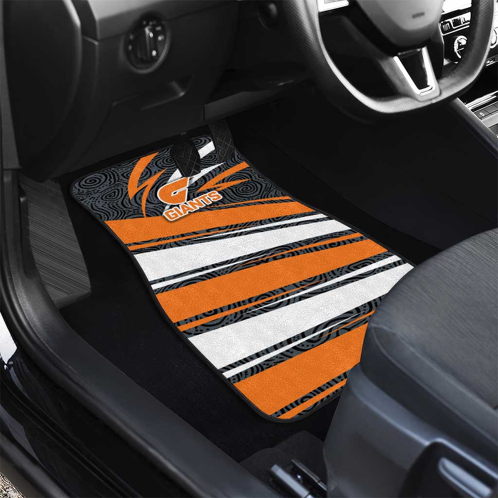 Greater Western Sydney Giants Australian Football Car Mats Athletic Hero Mascot With Indigenous Pattern Art