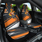 Greater Western Sydney Giants Australian Football Car Seat Cover Athletic Hero Mascot With Indigenous Pattern Art
