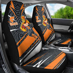 Greater Western Sydney Giants Australian Football Car Seat Cover Athletic Hero Mascot With Indigenous Pattern Art