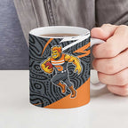 Greater Western Sydney Giants Australian Football Ceramic Mug Athletic Hero Mascot With Indigenous Pattern Art