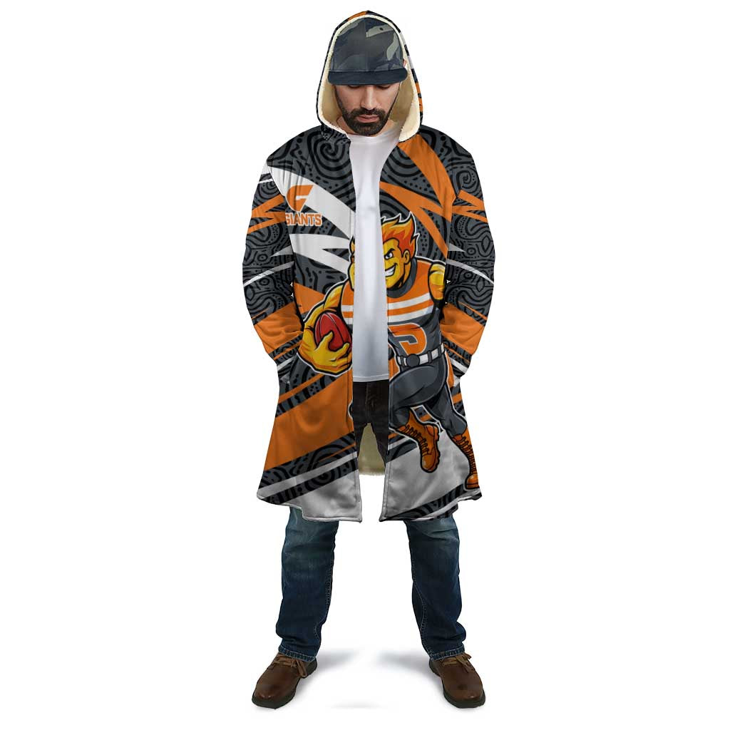 Greater Western Sydney Giants Australian Football Cloak Athletic Hero Mascot With Indigenous Pattern Art