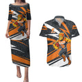 Greater Western Sydney Giants Australian Football Couples Matching Puletasi and Hawaiian Shirt Athletic Hero Mascot With Indigenous Pattern Art