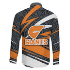 Greater Western Sydney Giants Australian Football Family Matching Mermaid Dress and Hawaiian Shirt Athletic Hero Mascot With Indigenous Pattern Art