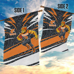 Greater Western Sydney Giants Australian Football Garden Flag Athletic Hero Mascot With Indigenous Pattern Art