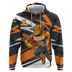 Greater Western Sydney Giants Australian Football Hoodie Athletic Hero Mascot With Indigenous Pattern Art