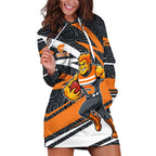 Greater Western Sydney Giants Australian Football Hoodie Dress Athletic Hero Mascot With Indigenous Pattern Art